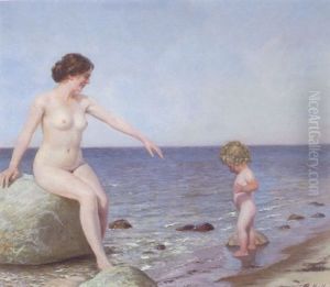 Mother And Child At The Beach