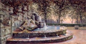 The Stone Fountain by Adolf Heinrich Claus Hansen