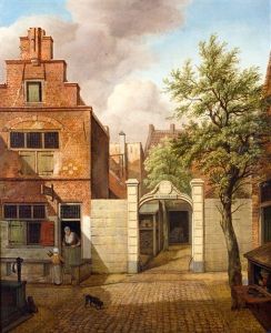 Straatscene Met Poortje Bij Brandhoutfirma 'de Eendracht by Carel Lodewijk Hansen