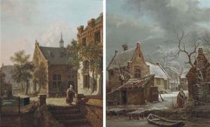 Daily Activities On A Farm In Winter (+ Daily Activities In A Village In Summer; Pair) by Carel Lodewijk Hansen