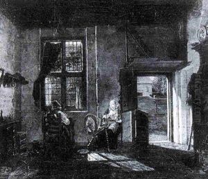 A Shoe-maker And A Spinster In An Interior A Shoe-maker And A Spinster In An Interior