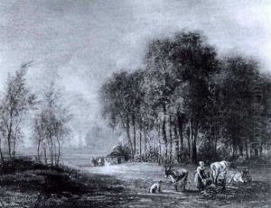 Waldlandschaft Mit Bauernkate