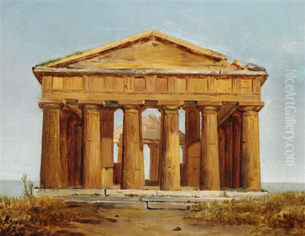 View Of The Temple Of Ceres/athena At Paestum - view 1