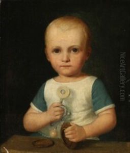 A Child Playing With Toys by Constantin Hansen