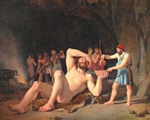 Ulysses In The Cave Of The Cyclops Polyphemus by Constantin Hansen
