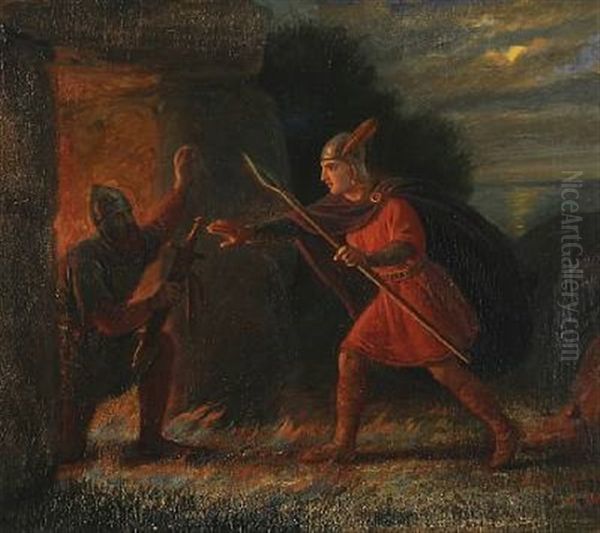 Hervor Henter Svaerdet Tyrfing I Angantyrs Hoj - view 1