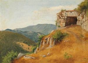 Italiensk Bjergparti Med Kyklopmure by Constantin Hansen