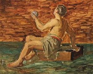 A Male Model by Constantin Hansen