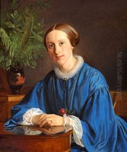 Portrait Of A Lady In A Blue Dress Portrait Of A Lady In A Blue Dress