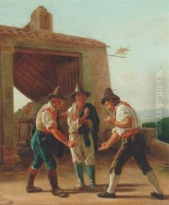Morraspillere Udenfor Et Osteri by Constantin Hansen