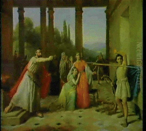 Saul Throwing His Spear At David - view 1