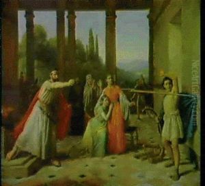 Saul Throwing His Spear At David