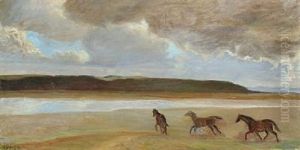 Horses On The Beach by Elise Konstantin Hansen