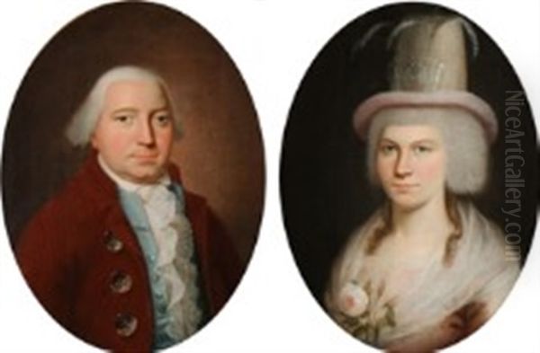 A Pair Of Portraits Of A Married Couple - view 1