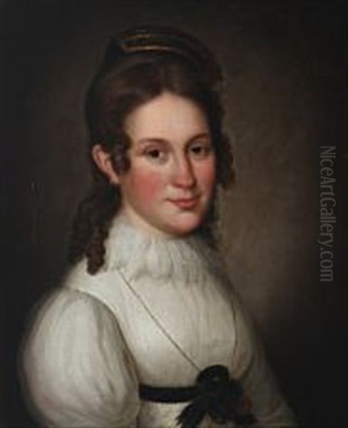 Portrait Of A Young Woman In A White Dress - view 1