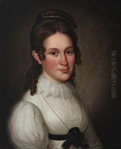 Portrait Of A Young Woman In A White Dress