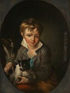 A Boy Holding A Dog A Boy Holding A Dog