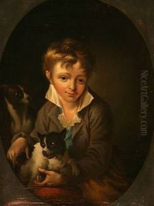 A Boy With Dog (after J. B. Greuze) by Hans Hansen