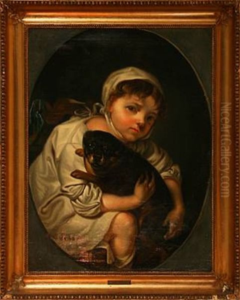 A Girl With Dog (after J.b. Greuze) - view 1