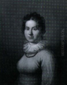 Portraet Af Fru Bolette Puggaard, F. Hage, I Bla Kjole by Hans Hansen