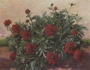 Blomstrende Paeoner by Hans Andersen Hansen