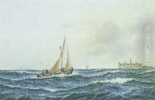 Marine, Sejlskib Udfor Kronborg - view 1