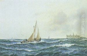 Marine, Sejlskib Udfor Kronborg by Hans Andersen Hansen