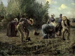 Bauern Bei Der Kartoffelernte Auf Romo by Hans Nikolaj Hansen