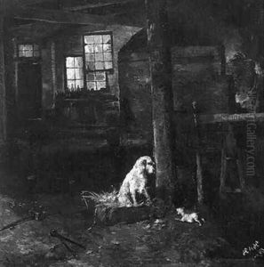 En Hund Med Sin Hvalp I Landsbysmedien En Hund Med Sin Hvalp I Landsbysmedien