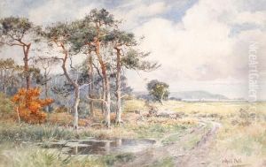 A Landscape With A View Of The Seabeyond by Wilfred Williams Ball