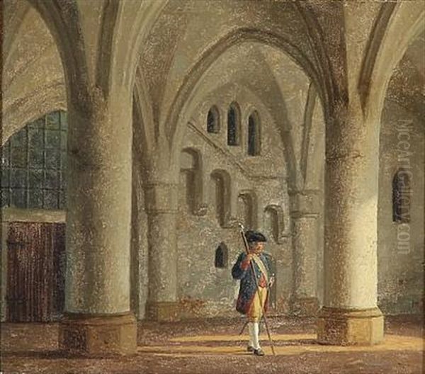 A Lackey In A Hall With Arches - view 1