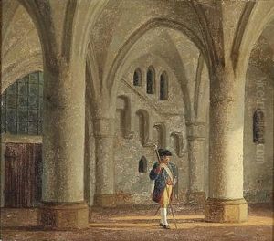 A Lackey In A Hall With Arches A Lackey In A Hall With Arches