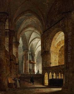 Parti Ved Den Sorte Prindses Monument I Cathedralen I Canterbury by Heinrich Hansen