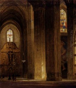 Interior Fra Domkirken I Sevilla by Heinrich Hansen
