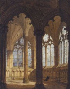 Kirkeinteriormed Munk by Heinrich Hansen