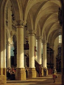 A Church Interior by Heinrich Hansen