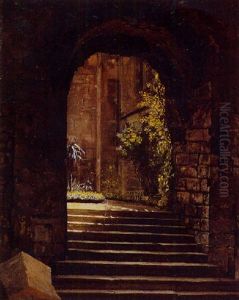 Cour Interieure Du Musee De Cluny by Heinrich Hansen