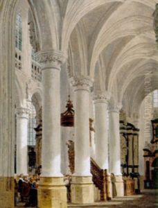 Interior Fra Kirken St. Sablon, Bruxelles by Heinrich Hansen