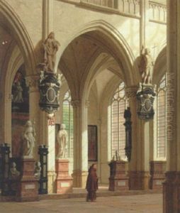 Interior Fra En Katolsk Kirke by Heinrich Hansen