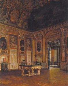 Interior Fra La Galerie D'apollon Louvre, Paris by Heinrich Hansen