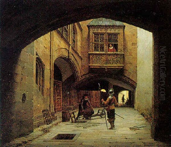 Scene In A Medieval Courtyard - view 1