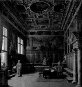 Blick In Die Sala Del Colleggio Im Dogenpalast Zu Venedig Blick In Die Sala Del Colleggio Im Dogenpalast Zu Venedig