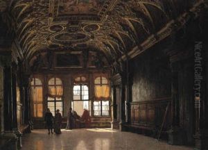 Sala Delle Quattro Porte, Palazzo Ducale, Venezie by Heinrich Hansen