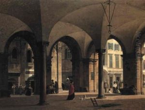 Market Loggia In Northern Italian Town