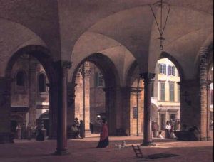Fra Kolonnade I En Norditaliensk Gade by Heinrich Hansen