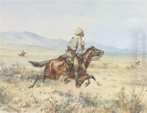 Chasing A Pronghorn by Herman Wendelborg Hansen