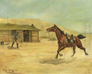 Bad News At A Pony Express Station by Herman Wendelborg Hansen