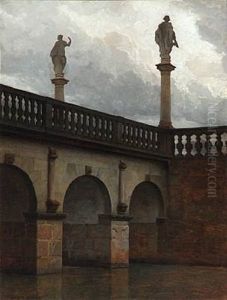 A Brigde At Frederiksborg Castle In Denmark by Jakob Hansen