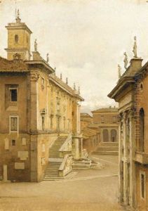 View Of The Palazzo Senatorio, Piazza Campidoglio, Rome by Jakob Hansen