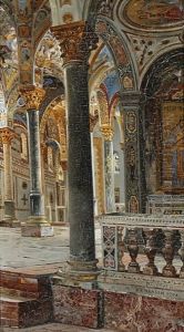 Cappella Palatina In Palermo, Sicily by Josef Theodor Hansen
